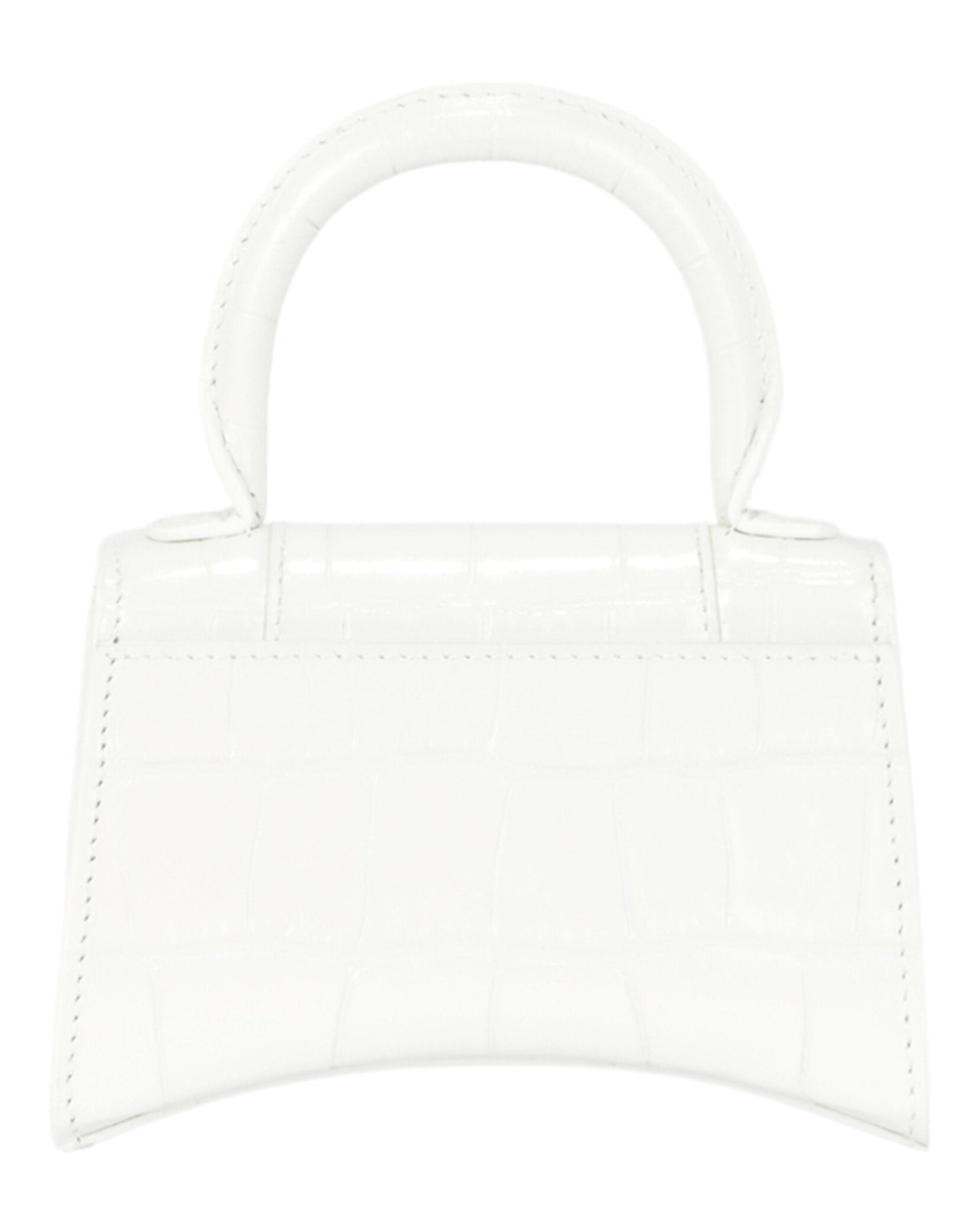 Balenciaga Womens Hourglass Xs Crocodile Embossed Top Handle Bag