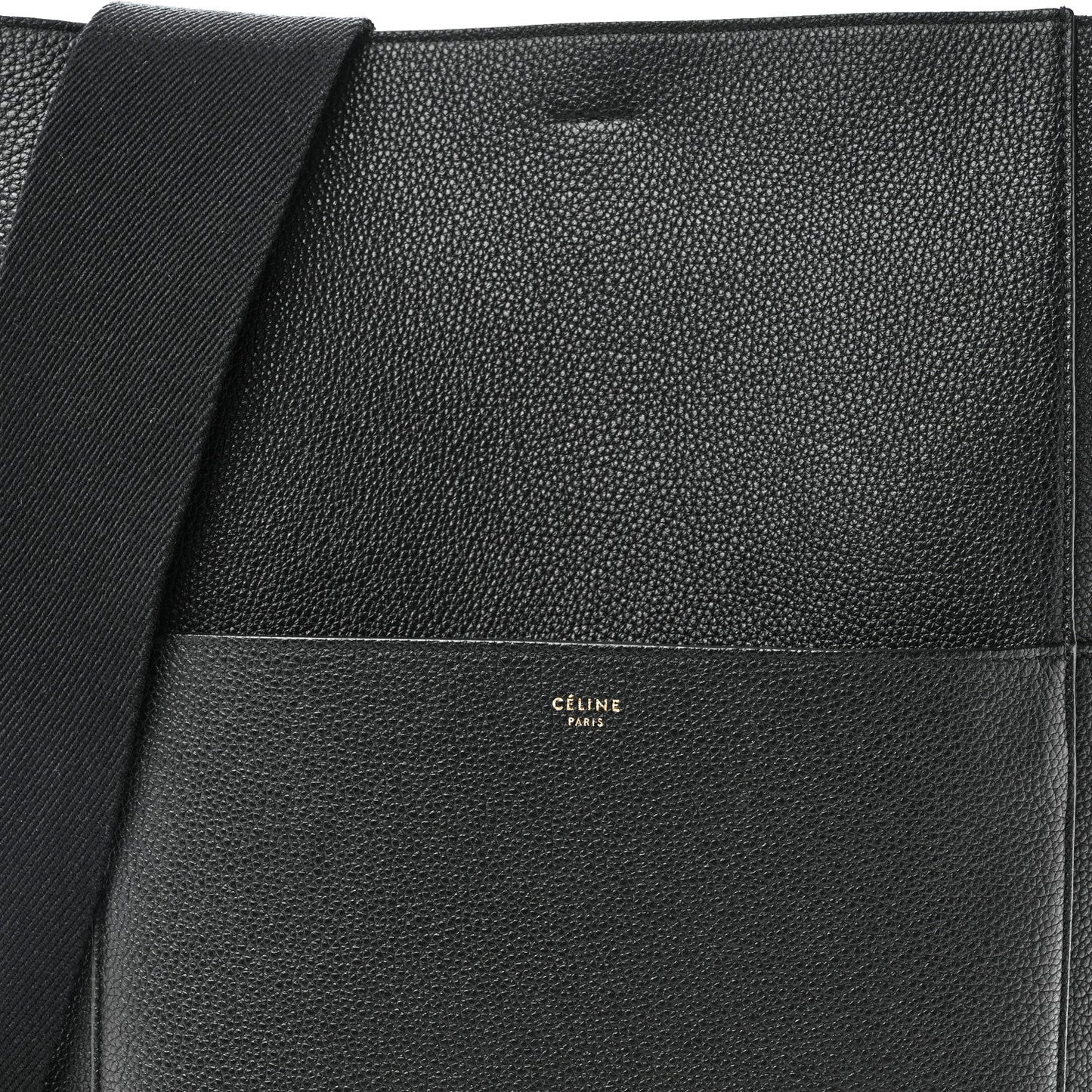 Soft Grained Calfskin Sangle Bucket Bag Black