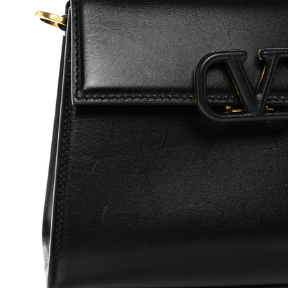 Calfskin Mini VSling Top Handle Bag Black