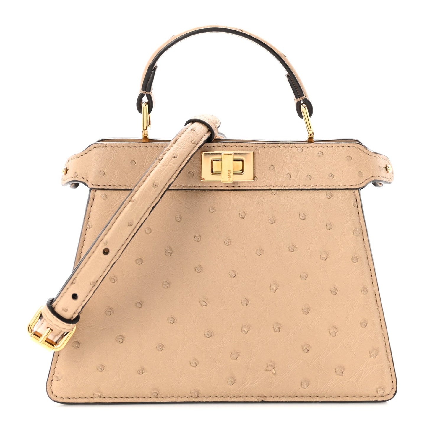 Ostrich Shiny Nappa Petite Peekaboo I SEE U Satchel Sasso