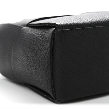 Grained Calfskin Intrecciato Mini Arco Tote Black