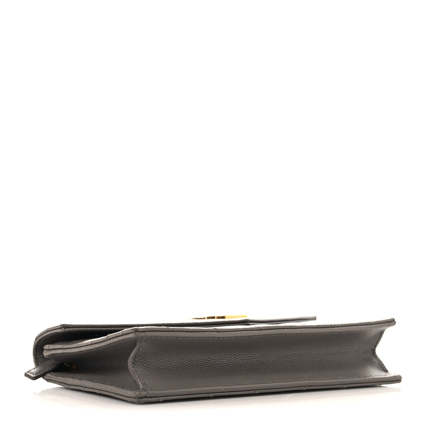 Grain De Poudre Matelasse Chevron Monogram Envelope Chain Wallet Fog