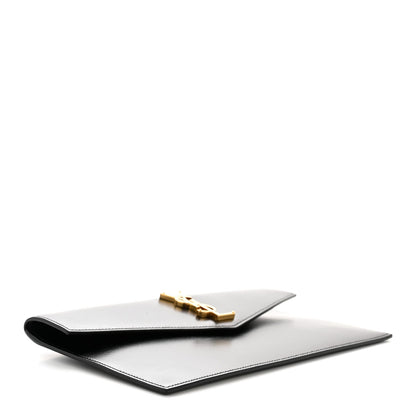 Smooth Shiny Calfskin Monogram Uptown Pouch Black