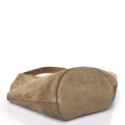 Suede Calfskin Medium Lotus Tote Mud
