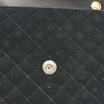Velvet Tri-Quilt Monogram Medium College Bag Black