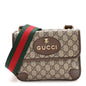 GG Supreme Monogram Web Small Neo Vintage Double Flap Messenger Bag Beige New Acero
