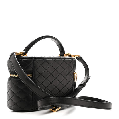 Lambskin Quilted Mini Gaby Vanity Case Black
