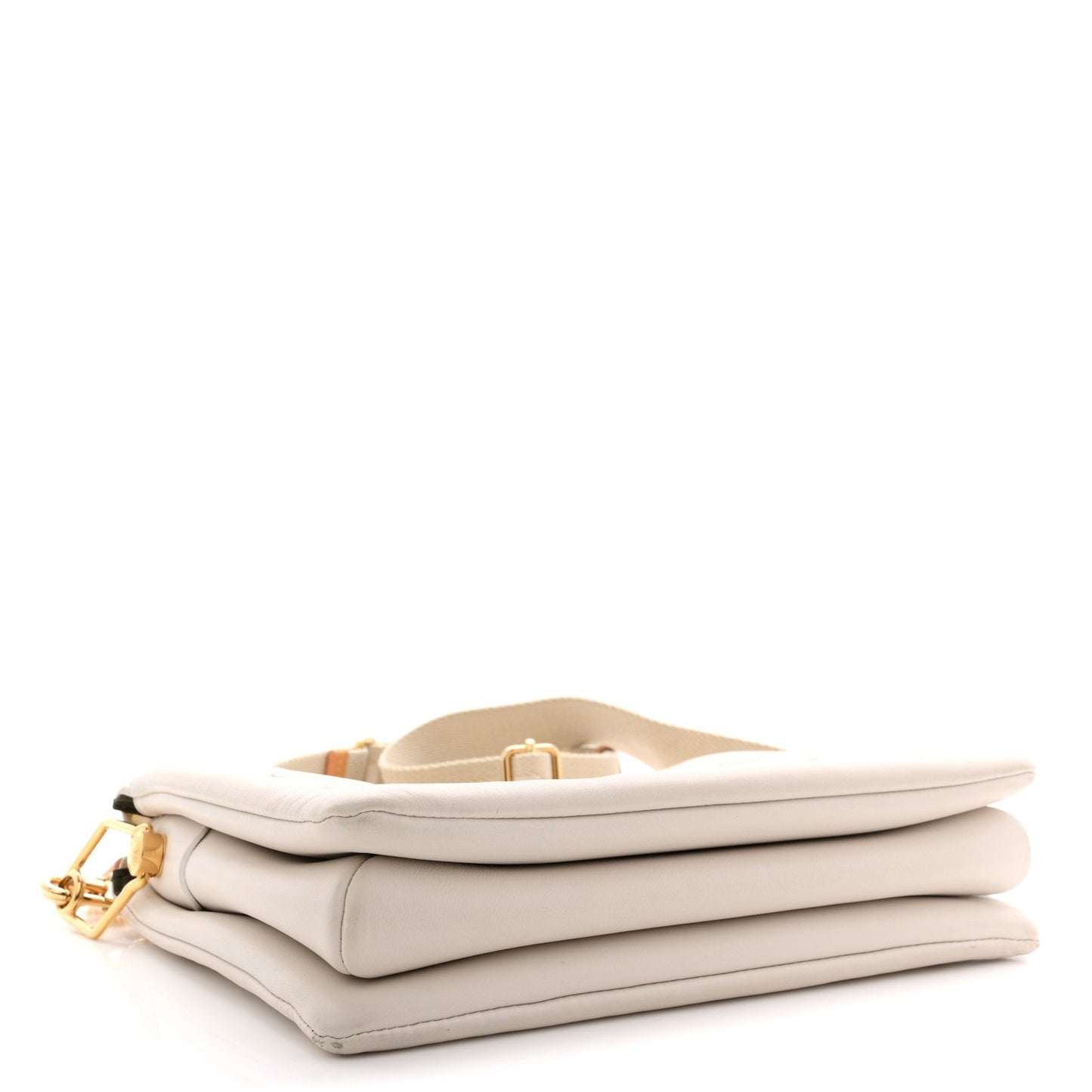 Lambskin Embossed Monogram Coussin PM Beige Cream
