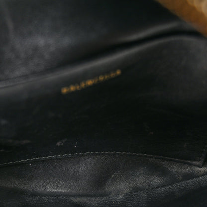 Crushed Velvet Logo Embossed XXS Souvenir Belt Bag Black