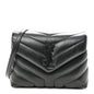 Calfskin Y Quilted Monogram Monochrome Toy Loulou Crossbody Bag Black