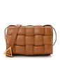 Nappa Maxi Intreccio Padded Cassette Crossbody Bag Caramel
