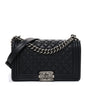 Lambskin Quilted Medium Boy Flap Black