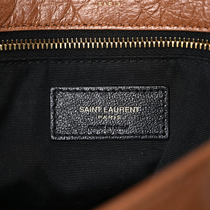 Crinkled Calfskin Matelasse Monogram Medium Niki Chain Satchel Caramel