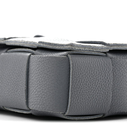 Grained Calfskin Maxi Intrecciato Cassette Crossbody Bag Thunder