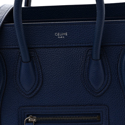 Drummed Calfskin Nano Luggage Indigo