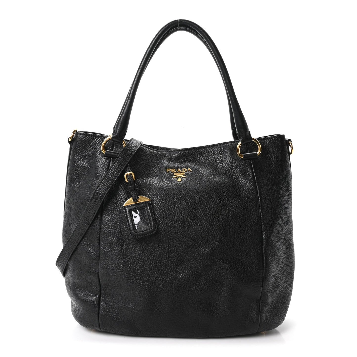 Vitello Daino Shopping Tote Black