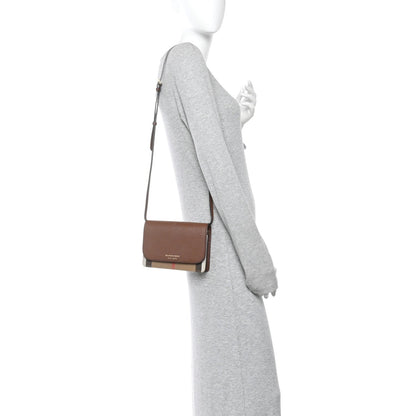 Derby Calfskin House Check Mini Hampshire Crossbody Tan