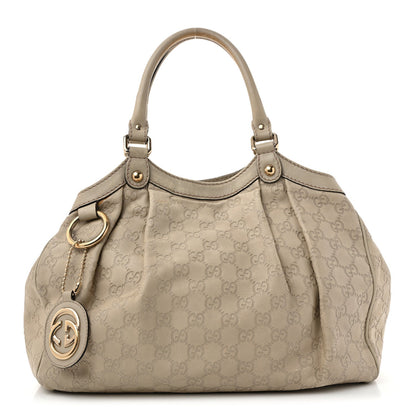 Guccissima Medium Sukey Tote Mystic White