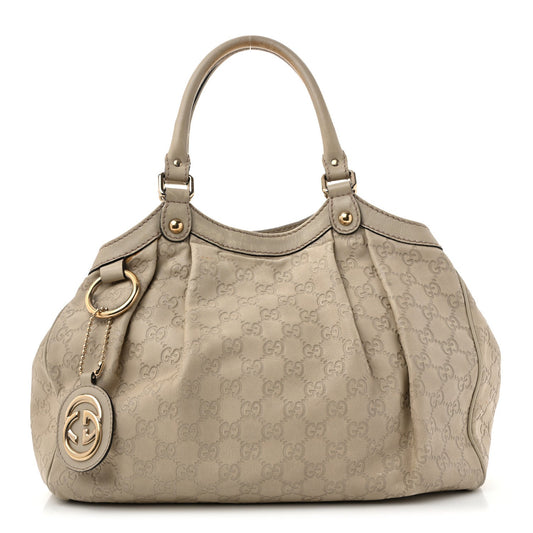 Guccissima Medium Sukey Tote Mystic White