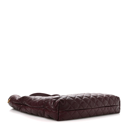 Lambskin Quilted Maxi Icare Shopping Tote  Rouge Cabernet
