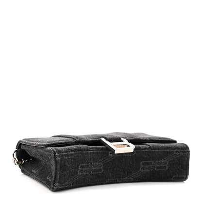 Denim BB Monogram Hourglass Chain Bag Black