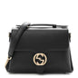 Dollar Calfskin Interlocking G Top Handle Shoulder Bag Black