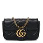 Calfskin Matelasse Super Mini GG Marmont Shoulder Bag Black