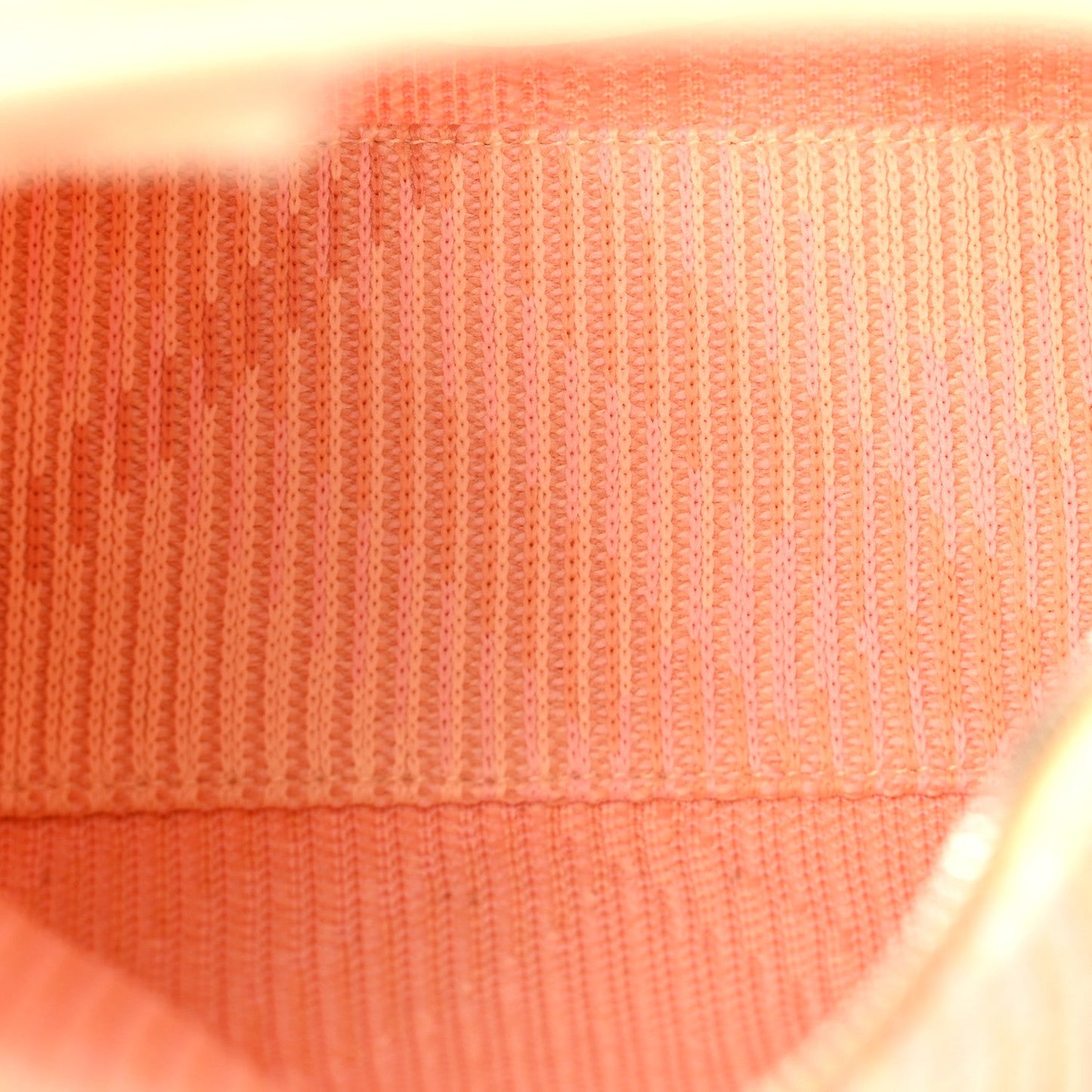 Canvas Knitted Check Mini Peg Duffle Bag Sherbert