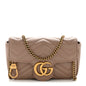 Calfskin Matelasse Super Mini GG Marmont Shoulder Bag Porcelain Rose