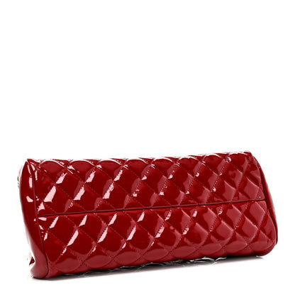 Patent Quilted Small Just Mademoiselle Bowling Bag Red