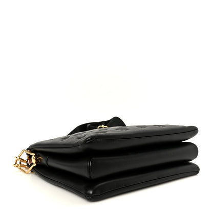 Lambskin Embossed Monogram Coussin PM Black