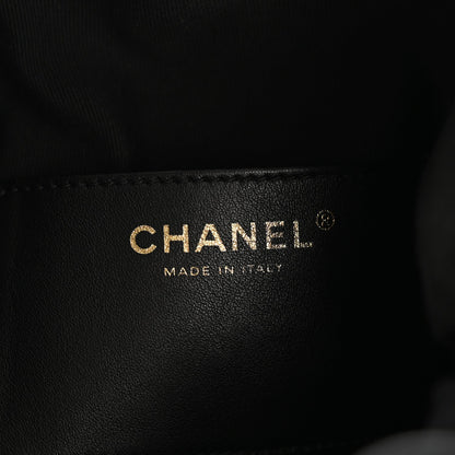 Suede Quilted Medium Chanel 25 Handbag Black