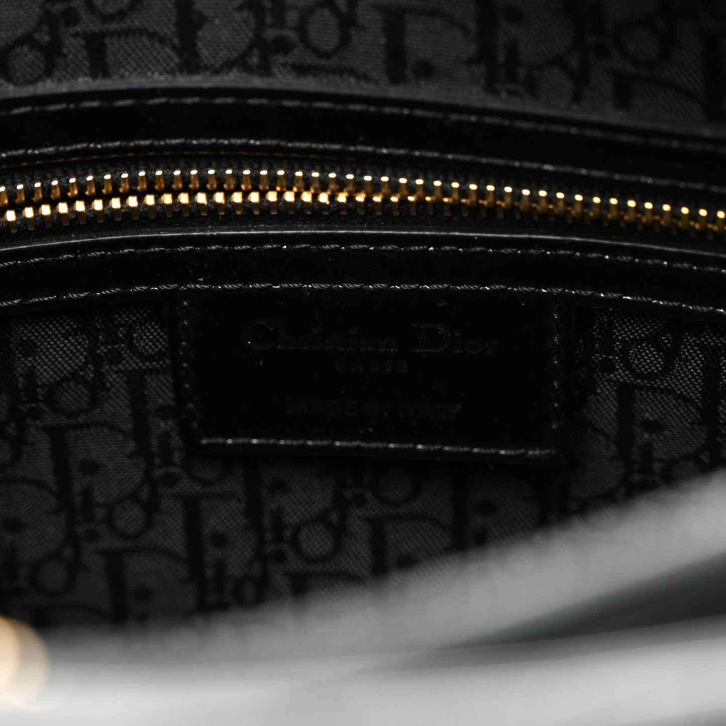 Patent Cannage Large Lady Dior Black