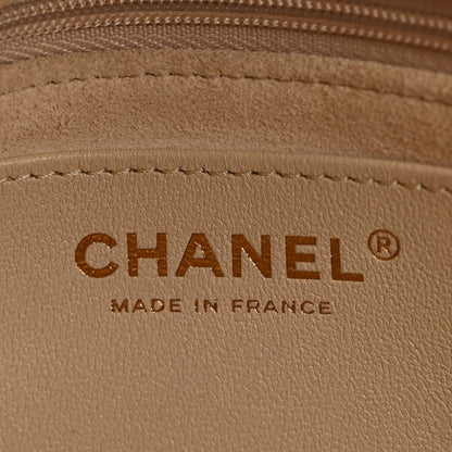 Calfskin Stitched Flap Top Handle Beige