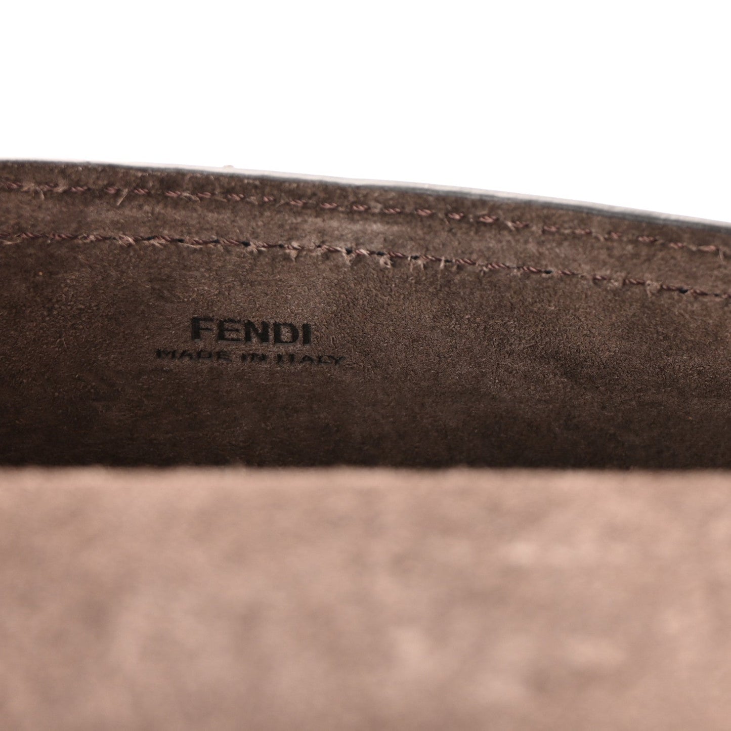 Recycled Fabric Jacquard Vitello King FF 1974 Baguette Soft Trunk Phone Pouch Tobacco Moro Notte