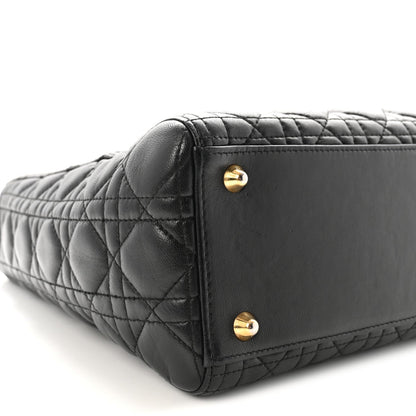 Lambskin Cannage Large Lady Dior Black