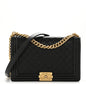 Lambskin Quilted New Medium Boy Flap Black