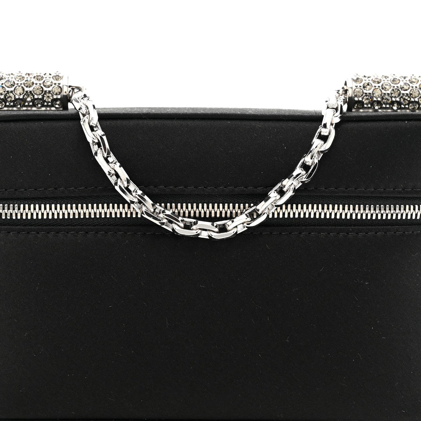 Satin Crystal Pave Medium Sicily Tubes Black