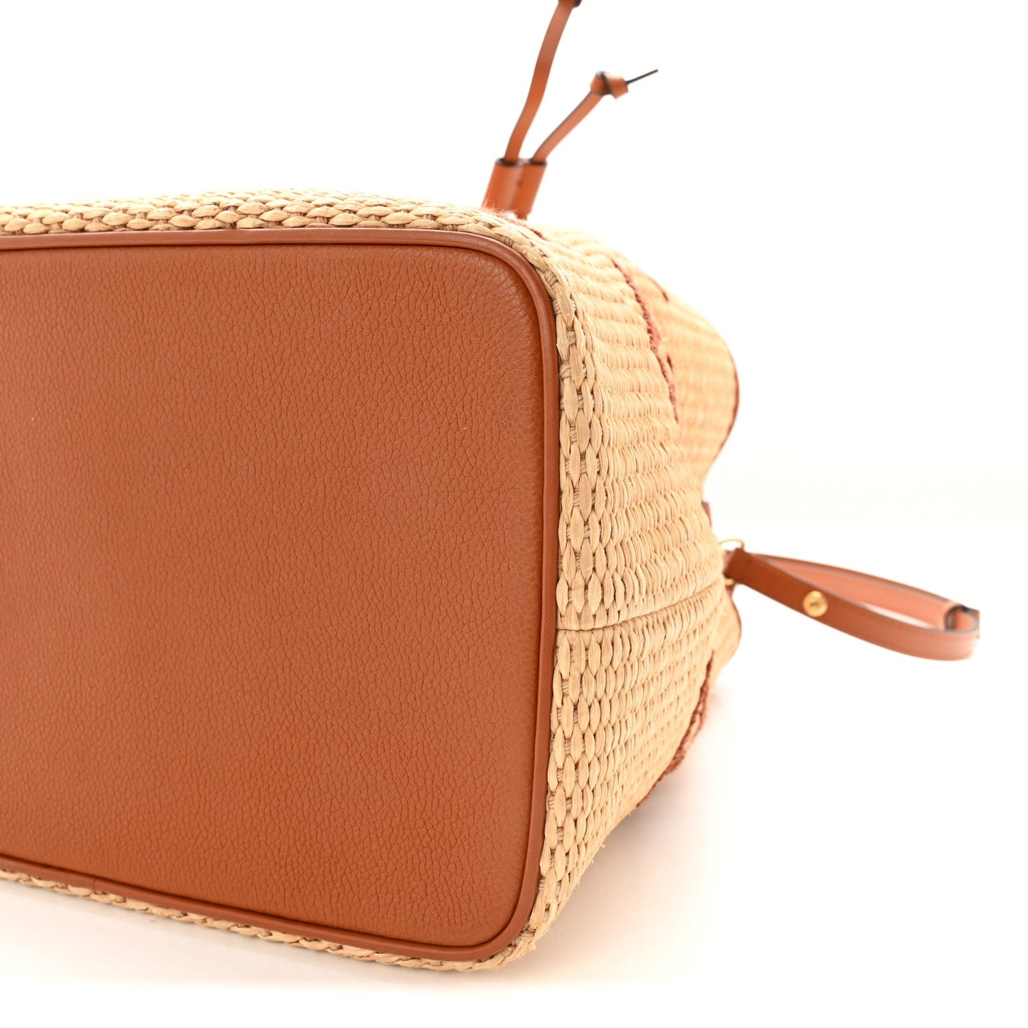 Raffia Calfskin Monogram Neonoe MM Tan