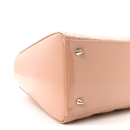 Patent Cannage Medium Lady Dior Rose Des Vents