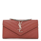 Grain De Poudre Matelasse Chevron Small Monogram Chain Wallet Blush Fonce
