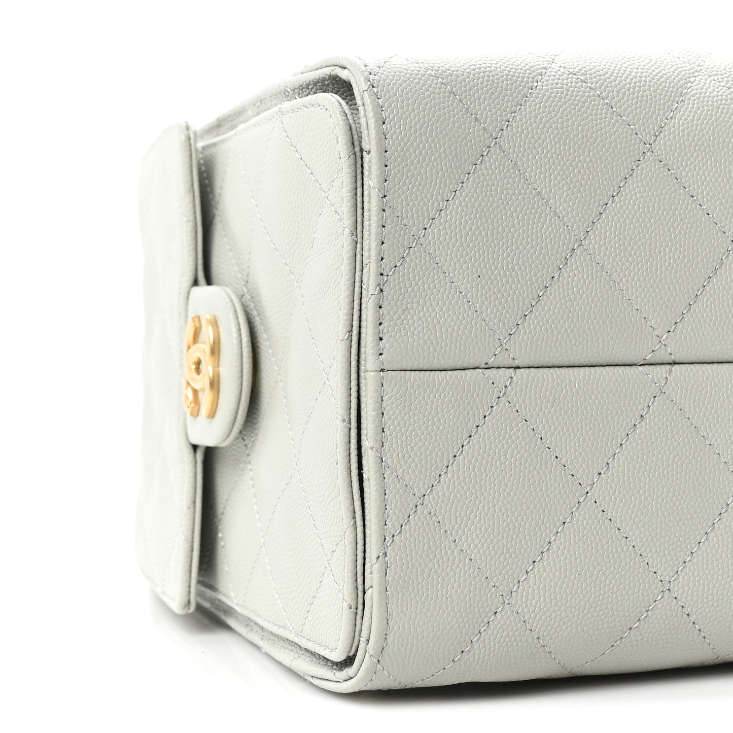 Caviar Quilted Small Chanel 25 Handbag Light Green