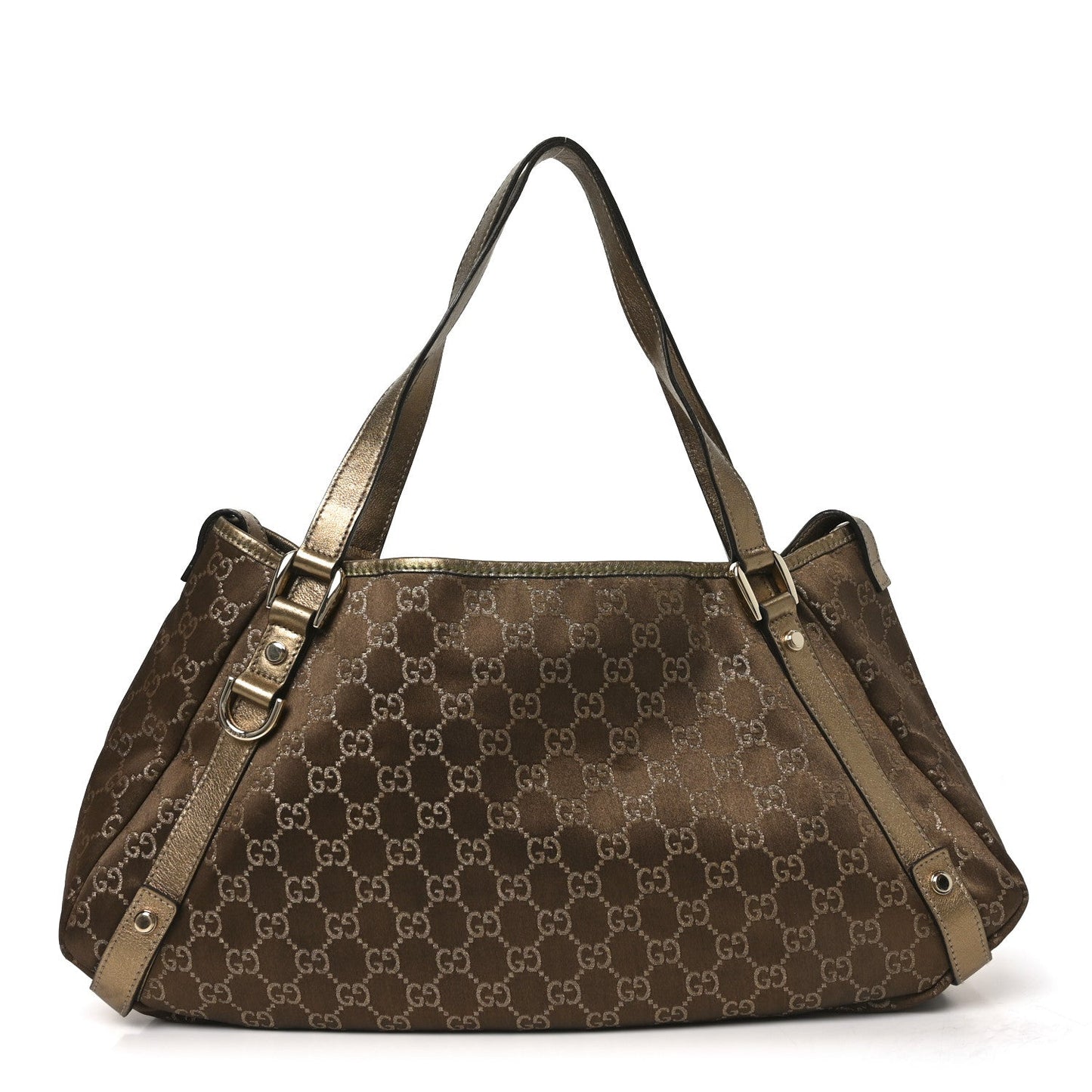 Satin Monogram Medium Abbey Shoulder Bag Bronze