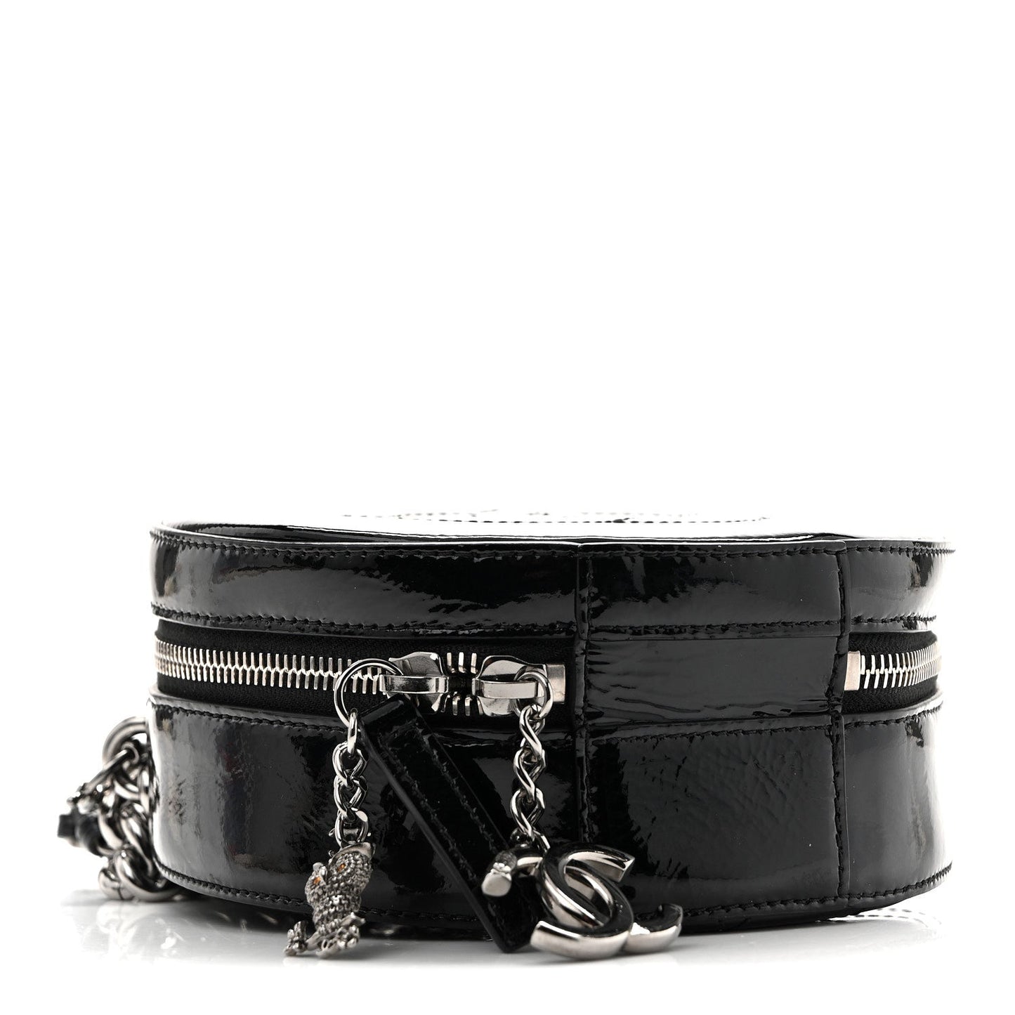 Patent Round As Earth Evening Bag Black