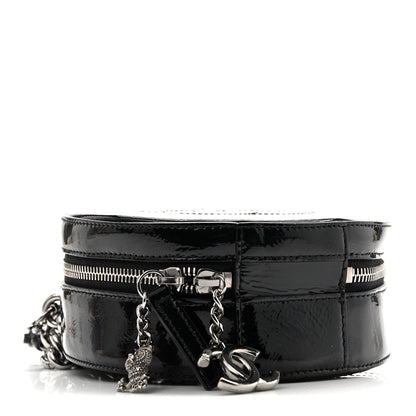 Patent Round As Earth Evening Bag Black