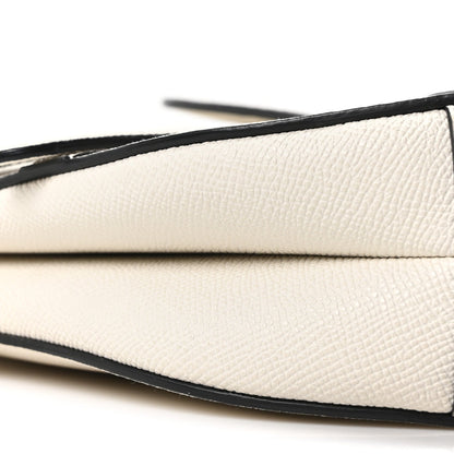 Grained Calfskin Saddle Bag White