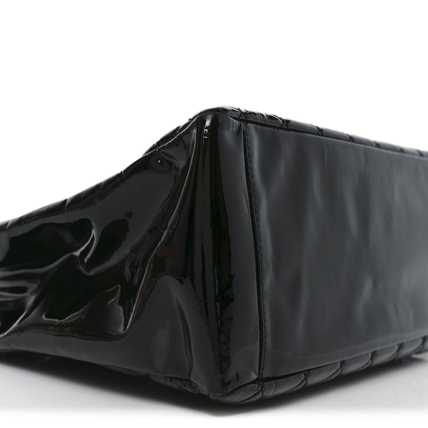Patent Quilted Grand Shopping Tote GST Black