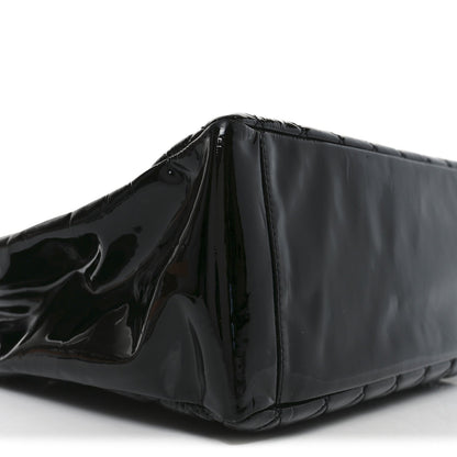 Patent Quilted Grand Shopping Tote GST Black