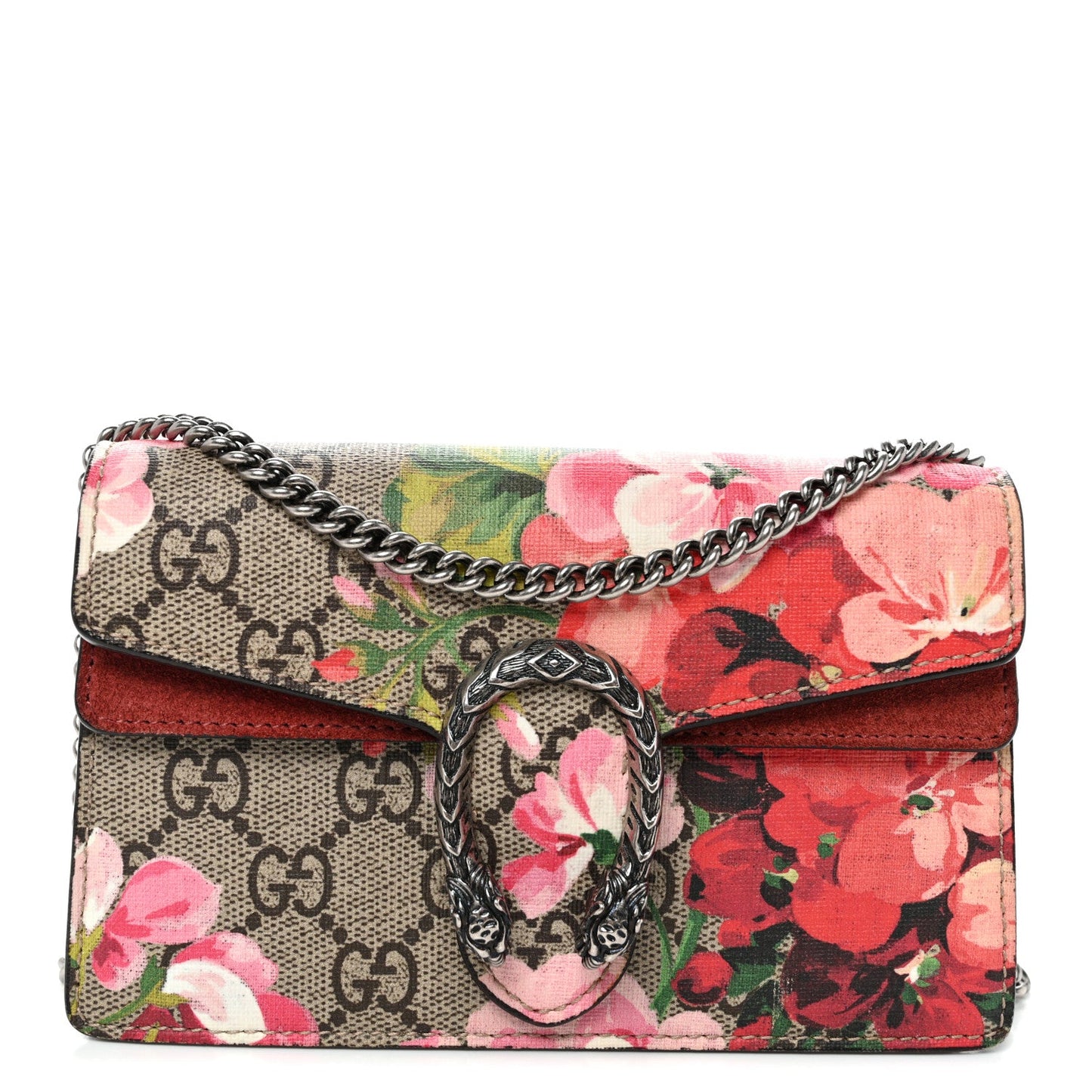 GG Supreme Monogram Blooms Super Mini Dionysus Shoulder Bag Beige Multicolor Dry Rose