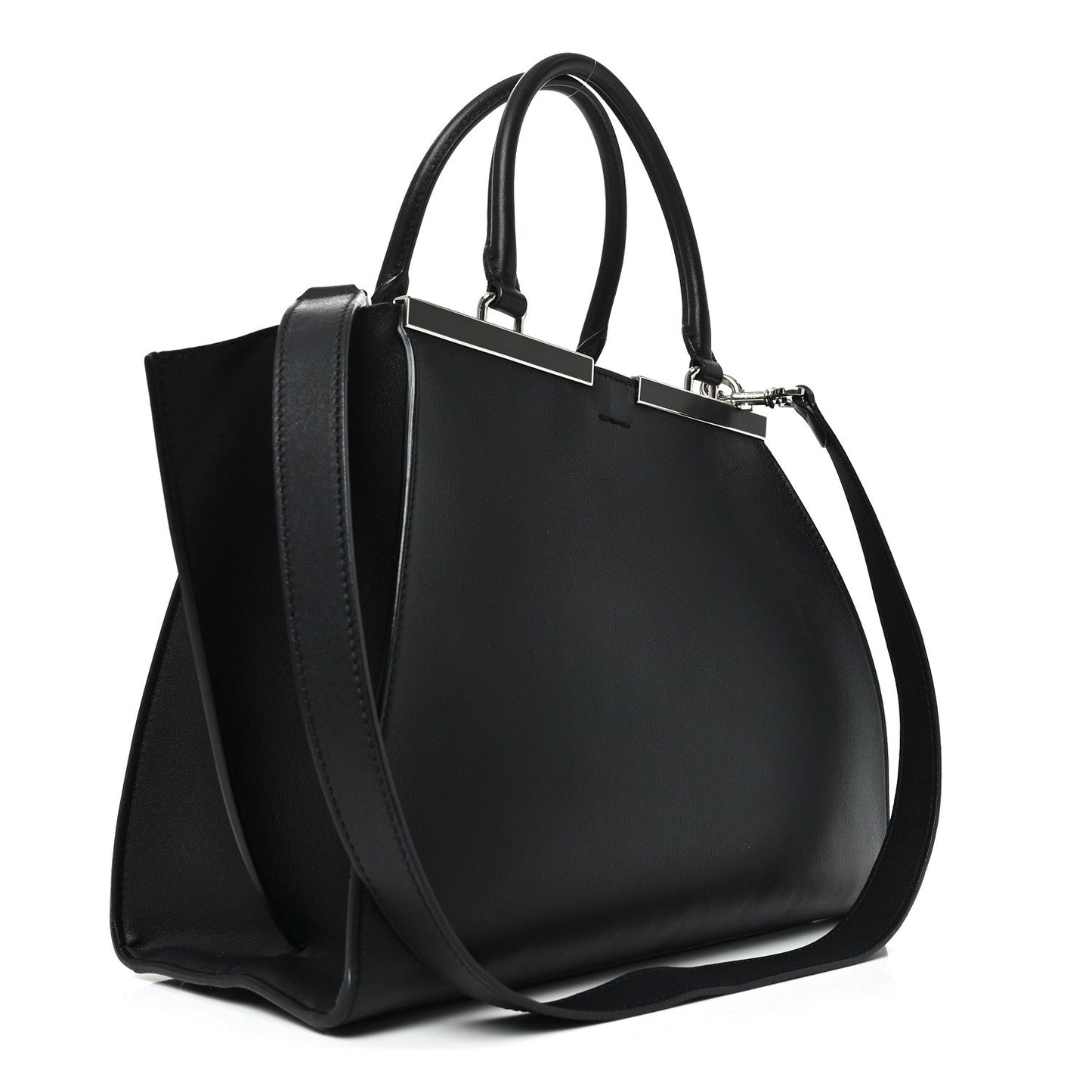 Vitello Dolce Shiny Nappa Petite 3Jours Tote Black